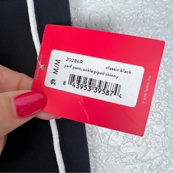 SPANX Piped Perfect Skinny Ankle Pants, Classic Black M - NWT, Chic, Stripe - Picture 7 of 11